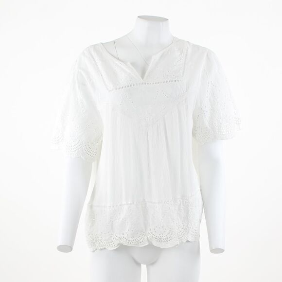 Single Thread Eyelet Short Sleeve Top - Picture 2 of 5